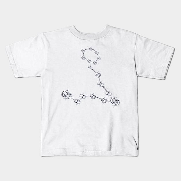 pisces zodiac constellation Kids T-Shirt by INDONESIA68